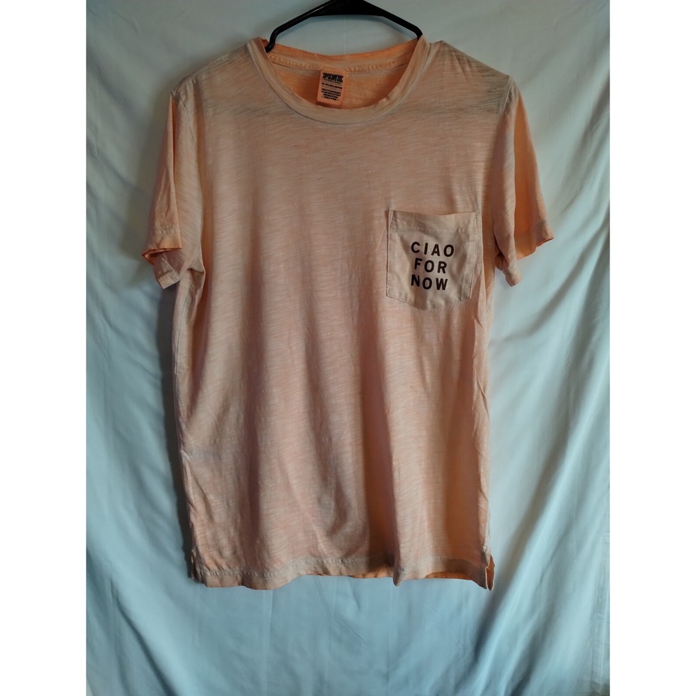 Pink Women's Short Sleeve Cotton Shirt Size Large**
